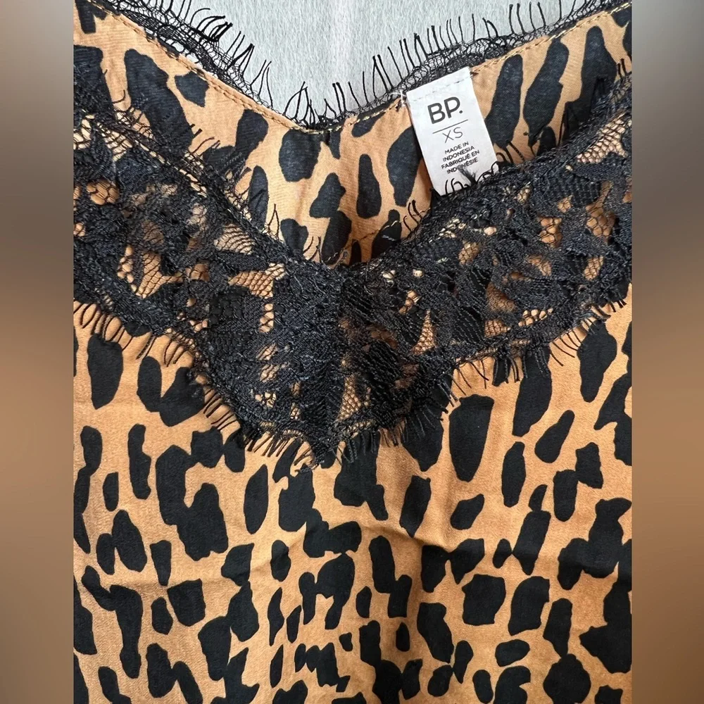NWT BP animal print Lace Trim Satin Cami tank XS - Picture 7 of 7